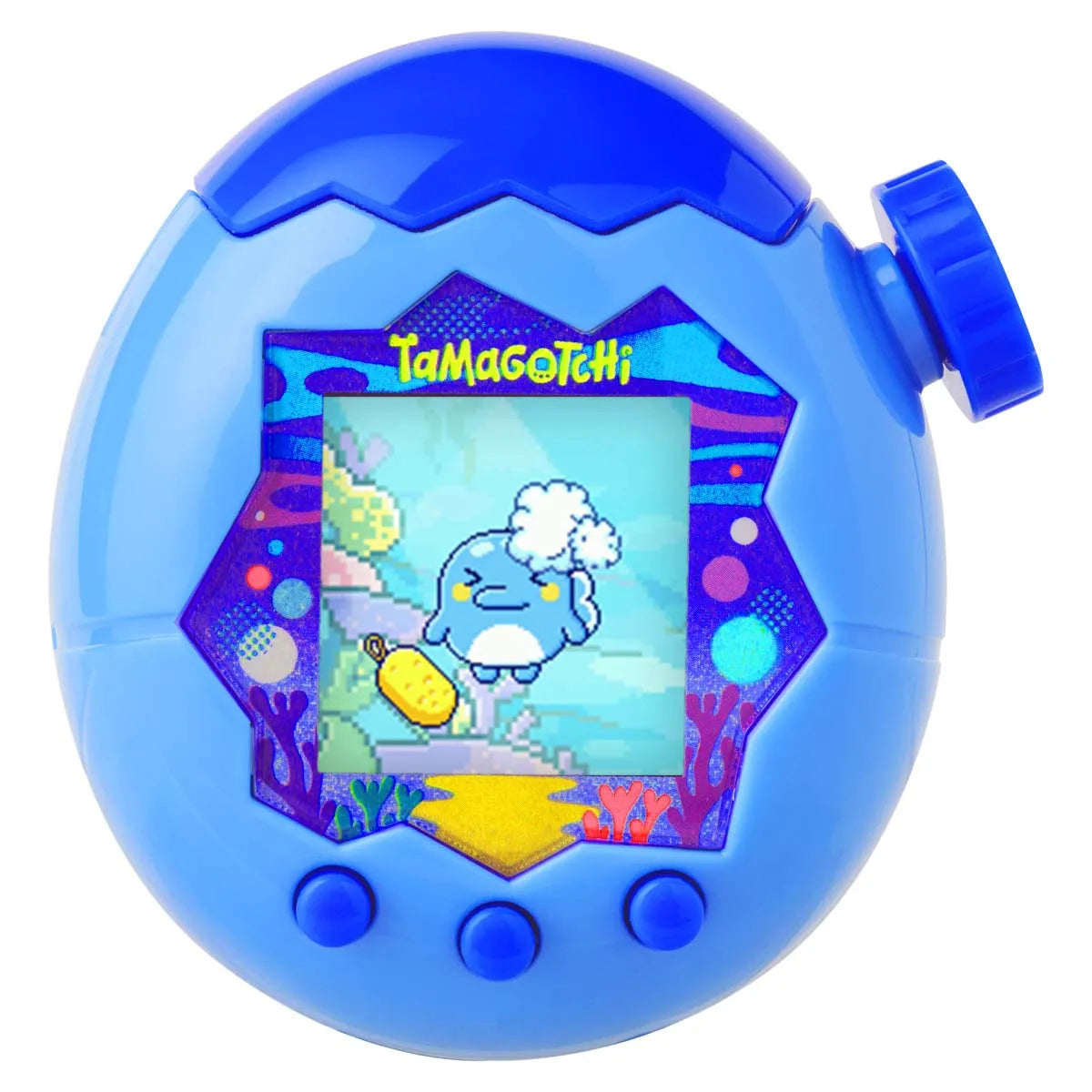 Bandai - Tamagotchi Paradise Eau - Virtual Animal to Raise - Tamagotchi with Zoom Wheel - Interactive Toy in French - Water Model Blue - Children's Toy 6 Years and Above - 43422