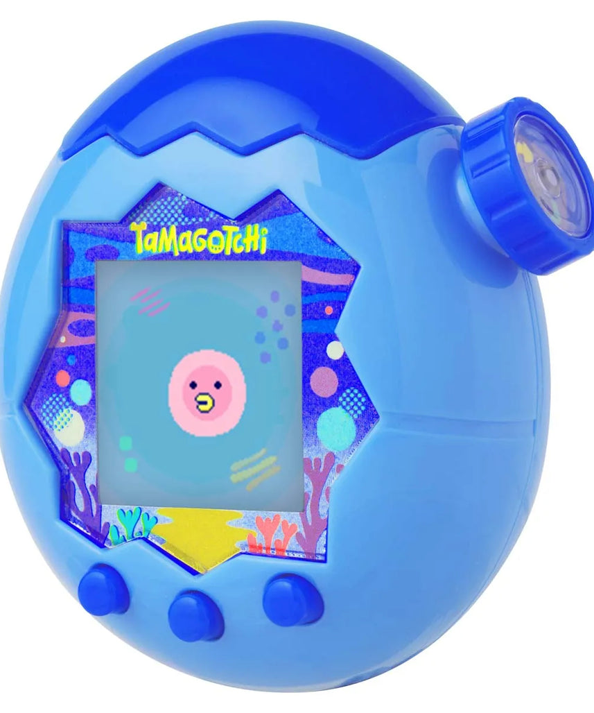 Bandai - Tamagotchi Paradise Eau - Virtual Animal to Raise - Tamagotchi with Zoom Wheel - Interactive Toy in French - Water Model Blue - Children's Toy 6 Years and Above - 43422