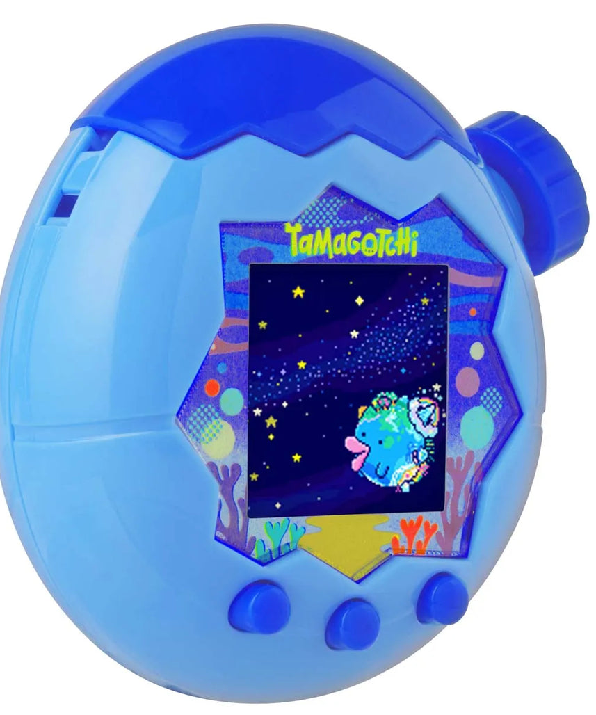 Bandai - Tamagotchi Paradise Eau - Virtual Animal to Raise - Tamagotchi with Zoom Wheel - Interactive Toy in French - Water Model Blue - Children's Toy 6 Years and Above - 43422