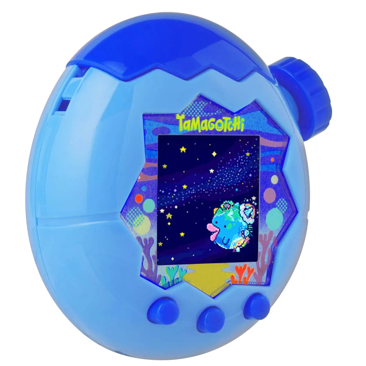 Bandai - Tamagotchi Paradise Eau - Virtual Animal to Raise - Tamagotchi with Zoom Wheel - Interactive Toy in French - Water Model Blue - Children's Toy 6 Years and Above - 43422