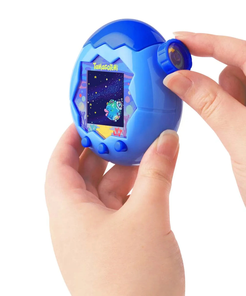 Bandai - Tamagotchi Paradise Eau - Virtual Animal to Raise - Tamagotchi with Zoom Wheel - Interactive Toy in French - Water Model Blue - Children's Toy 6 Years and Above - 43422