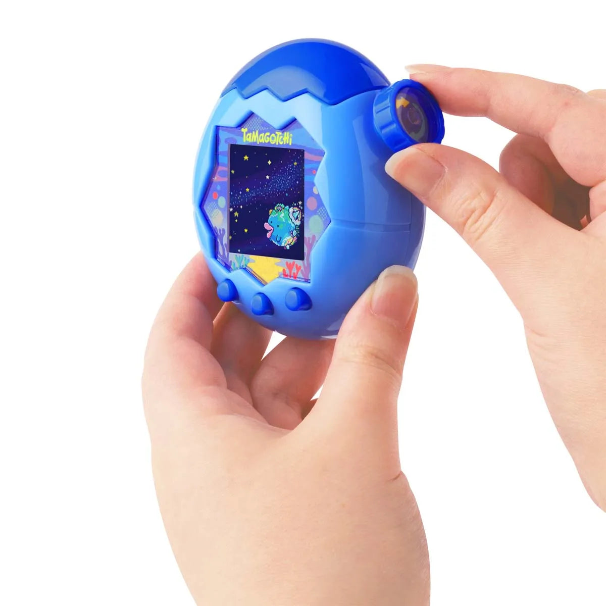 Bandai - Tamagotchi Paradise Eau - Virtual Animal to Raise - Tamagotchi with Zoom Wheel - Interactive Toy in French - Water Model Blue - Children's Toy 6 Years and Above - 43422
