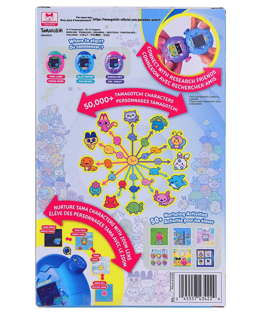 Bandai - Tamagotchi Paradise Eau - Virtual Animal to Raise - Tamagotchi with Zoom Wheel - Interactive Toy in French - Water Model Blue - Children's Toy 6 Years and Above - 43422