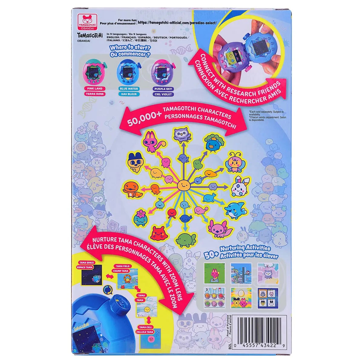 Bandai - Tamagotchi Paradise Eau - Virtual Animal to Raise - Tamagotchi with Zoom Wheel - Interactive Toy in French - Water Model Blue - Children's Toy 6 Years and Above - 43422