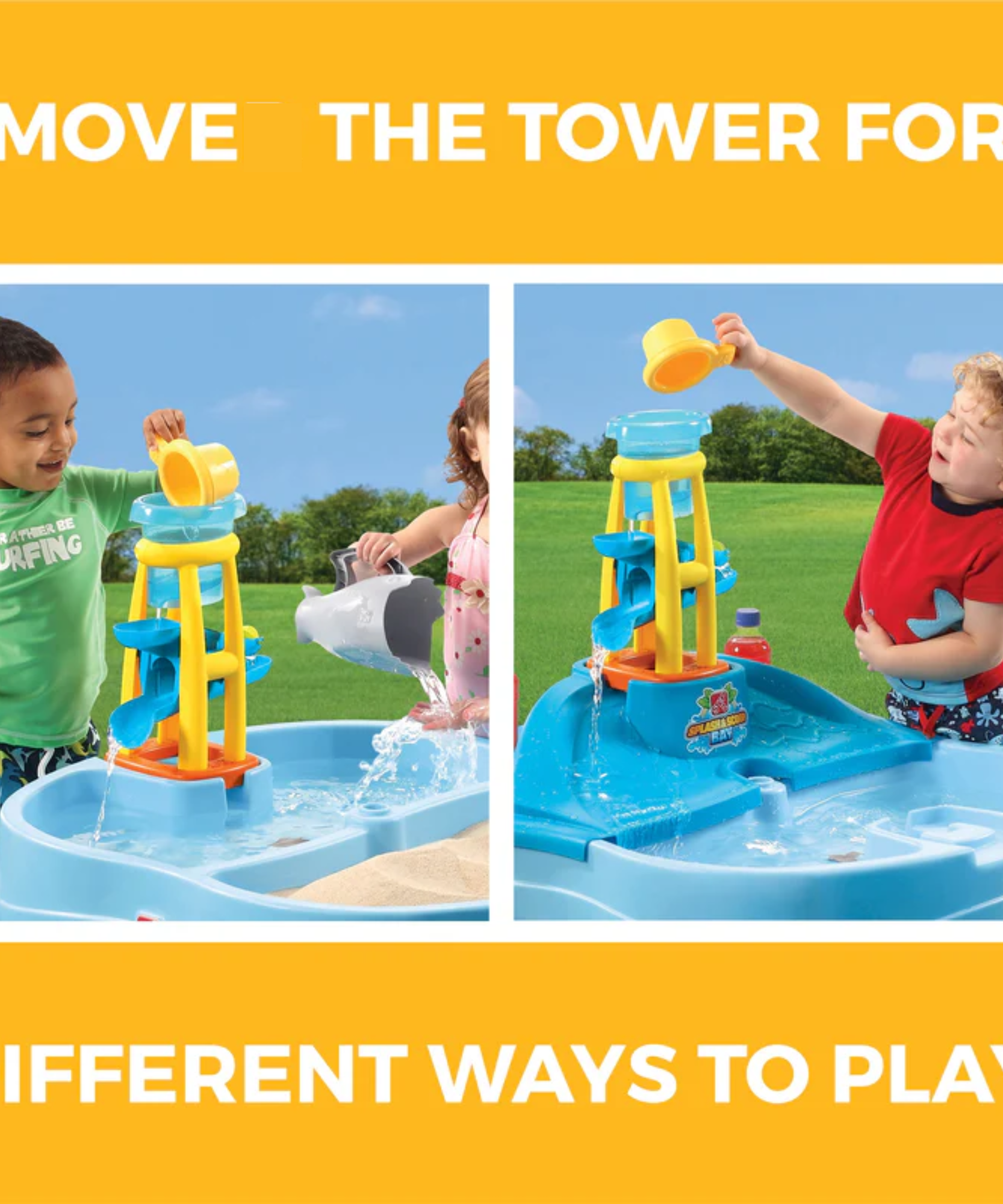 طاولة الرمل والماء من ستيب 2 سبلاش آند سكوب باي، للاستخدام الداخلي والخارجي، مجموعة ألعاب حسية، لعبة نشاط مع ملحقات من 5 قطع، مركز ألعاب وأنشطة STEM، مناسب للأطفال من الأولاد والبنات من عمر سنتين فما فوق