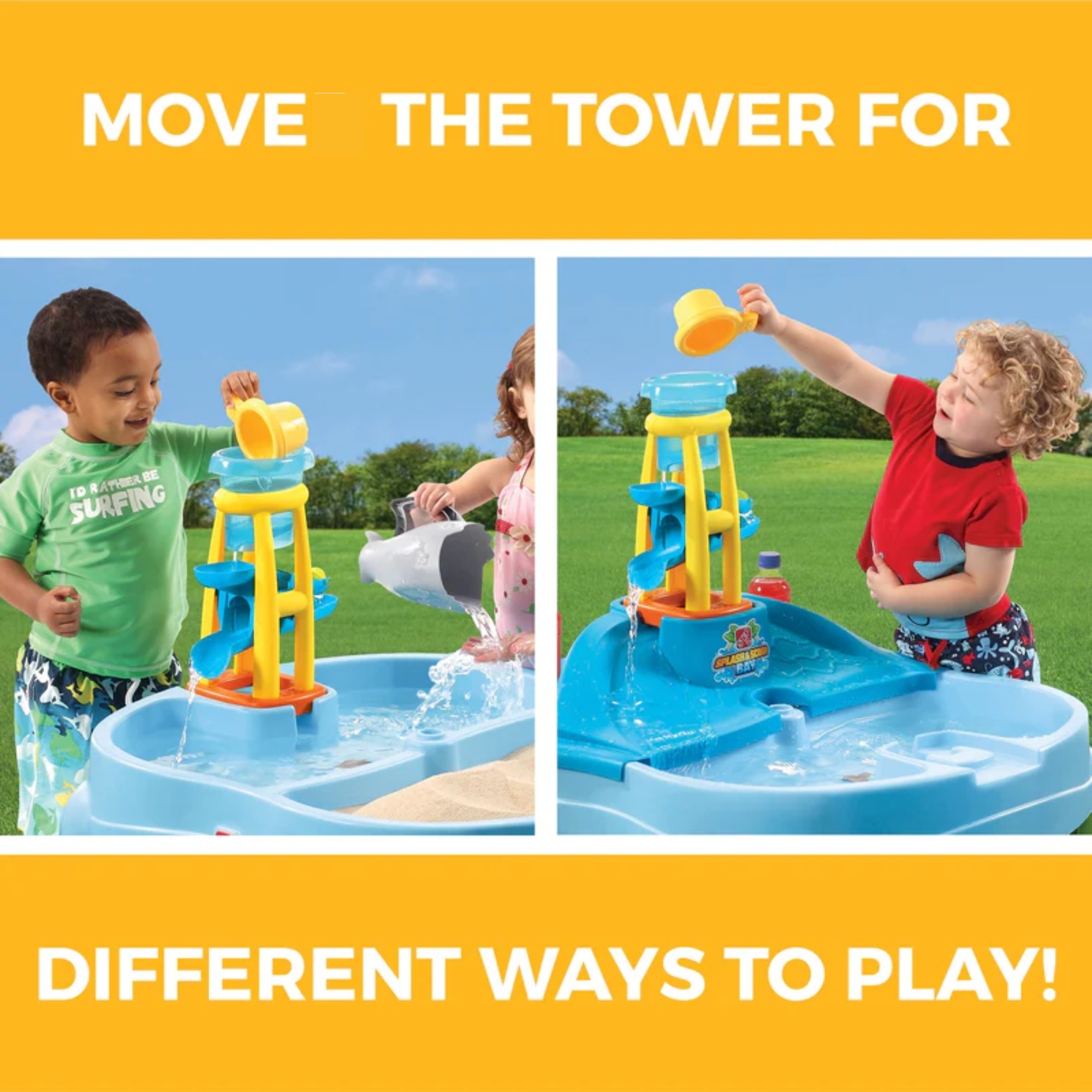 طاولة الرمل والماء من ستيب 2 سبلاش آند سكوب باي، للاستخدام الداخلي والخارجي، مجموعة ألعاب حسية، لعبة نشاط مع ملحقات من 5 قطع، مركز ألعاب وأنشطة STEM، مناسب للأطفال من الأولاد والبنات من عمر سنتين فما فوق