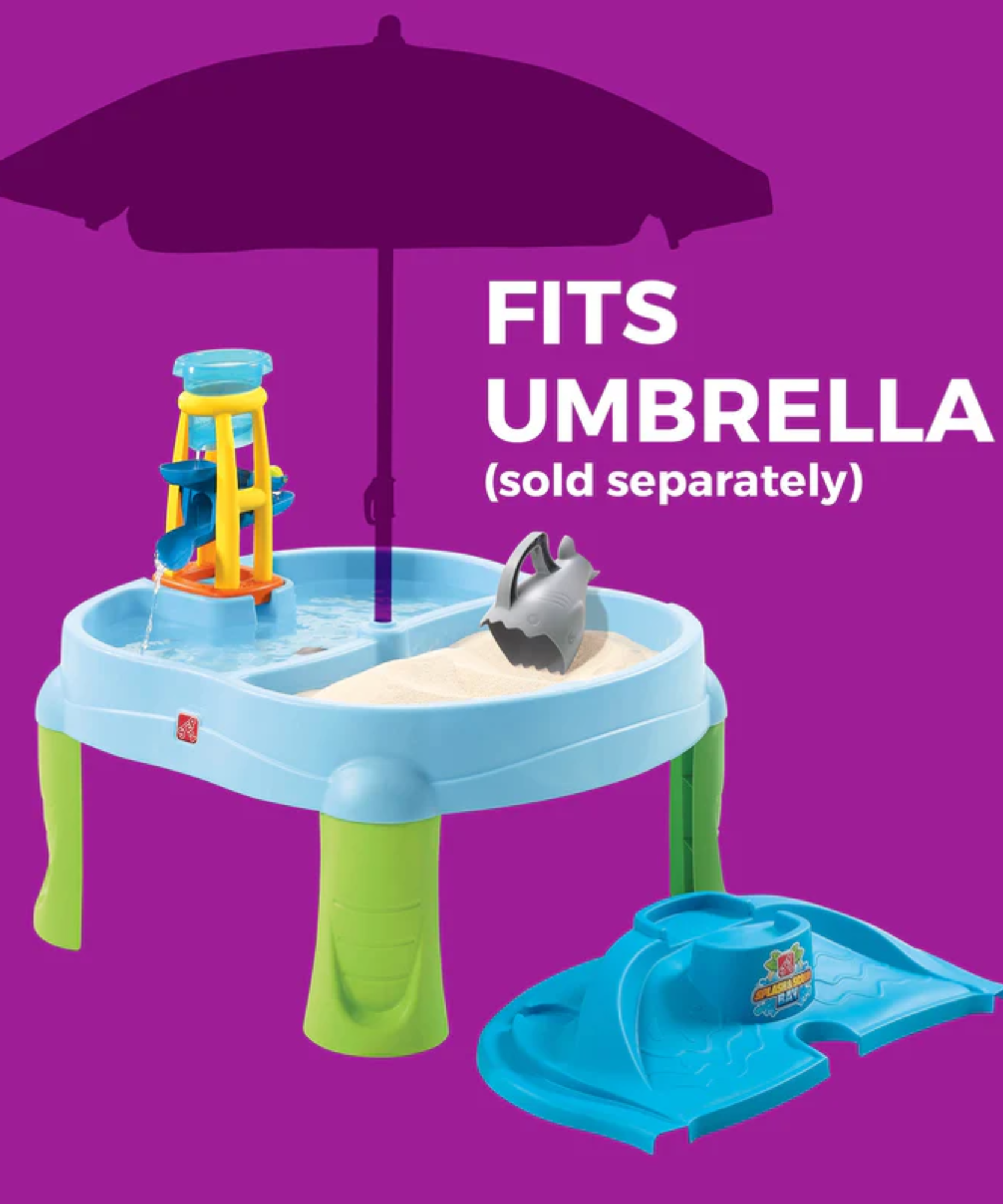 طاولة الرمل والماء من ستيب 2 سبلاش آند سكوب باي، للاستخدام الداخلي والخارجي، مجموعة ألعاب حسية، لعبة نشاط مع ملحقات من 5 قطع، مركز ألعاب وأنشطة STEM، مناسب للأطفال من الأولاد والبنات من عمر سنتين فما فوق