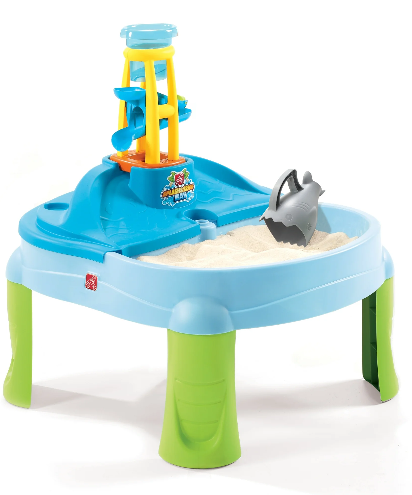 طاولة الرمل والماء من ستيب 2 سبلاش آند سكوب باي، للاستخدام الداخلي والخارجي، مجموعة ألعاب حسية، لعبة نشاط مع ملحقات من 5 قطع، مركز ألعاب وأنشطة STEM، مناسب للأطفال من الأولاد والبنات من عمر سنتين فما فوق