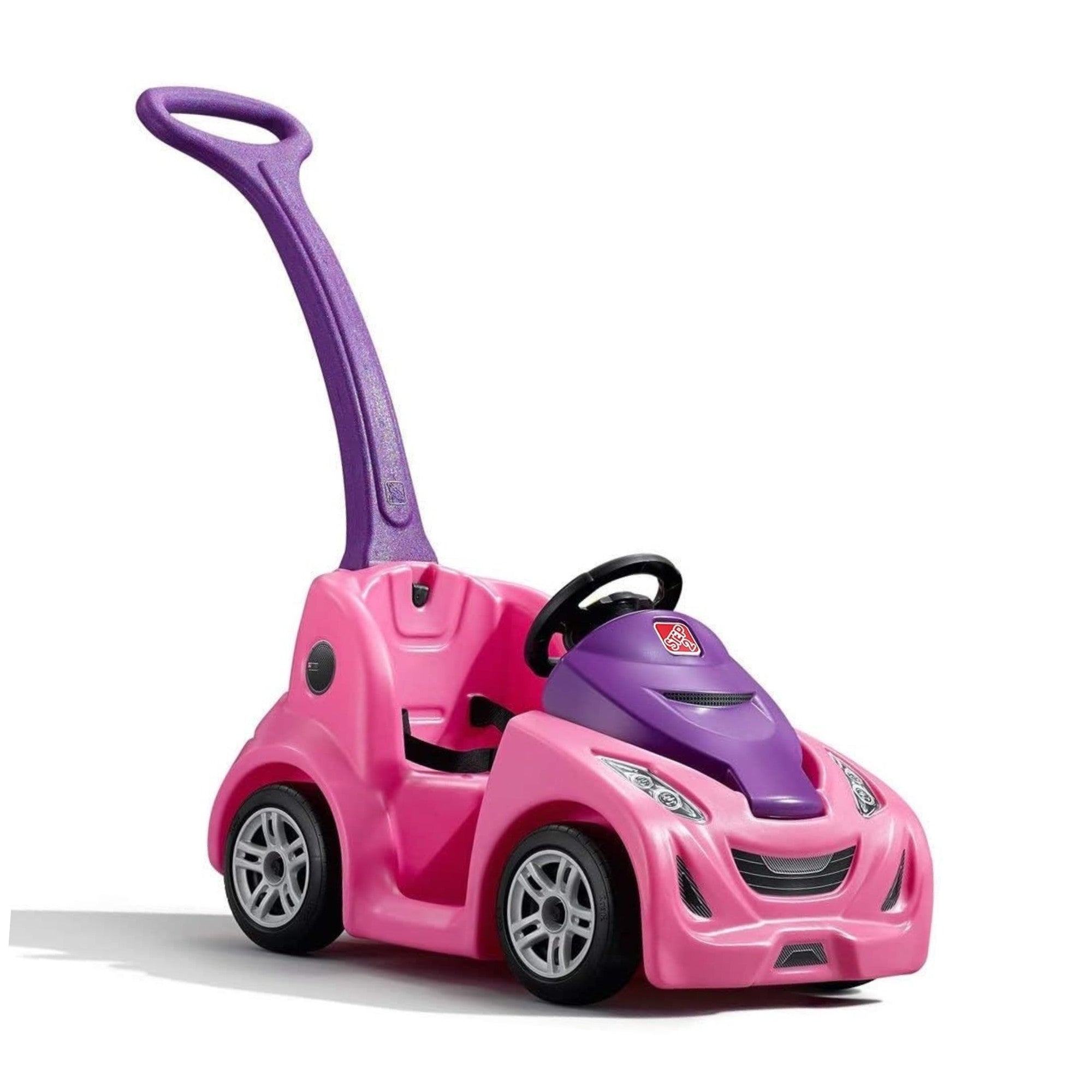 عربة الأطفال ستيب 2 باجي جي تي، مقعد واحد، سهلة التخزين مع حزام أمان وبوق وصندوق تخزين، مناسبة للأطفال من الأولاد والبنات من سن 18 شهرًا فما فوق، باللون الوردي والأحمر والأزرق