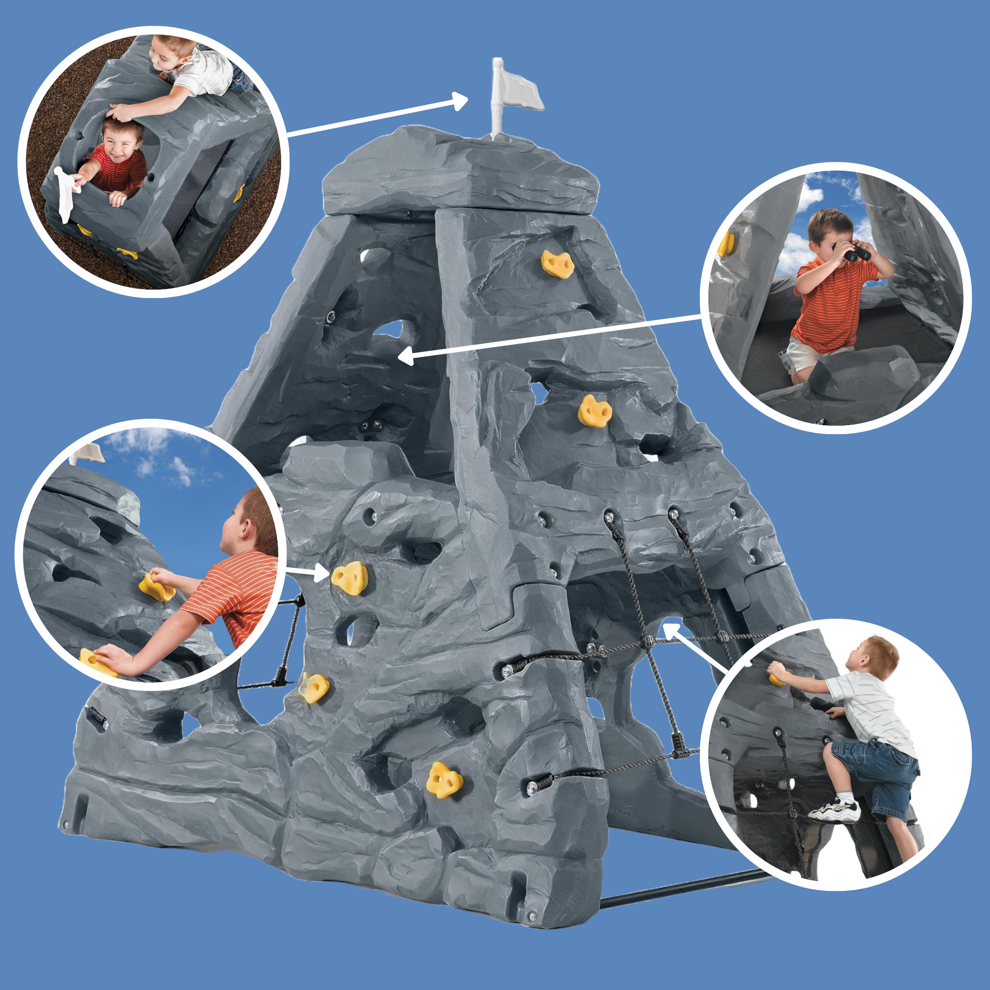 Step2 Skyward Summit Climber, Easy to Assemble Backyard Climbing Toy with 145kg Weight Capacity, Outdoor Playground Climbing Gym, Garden Toy Suitable for Children both Boys and Girls Aged 2+