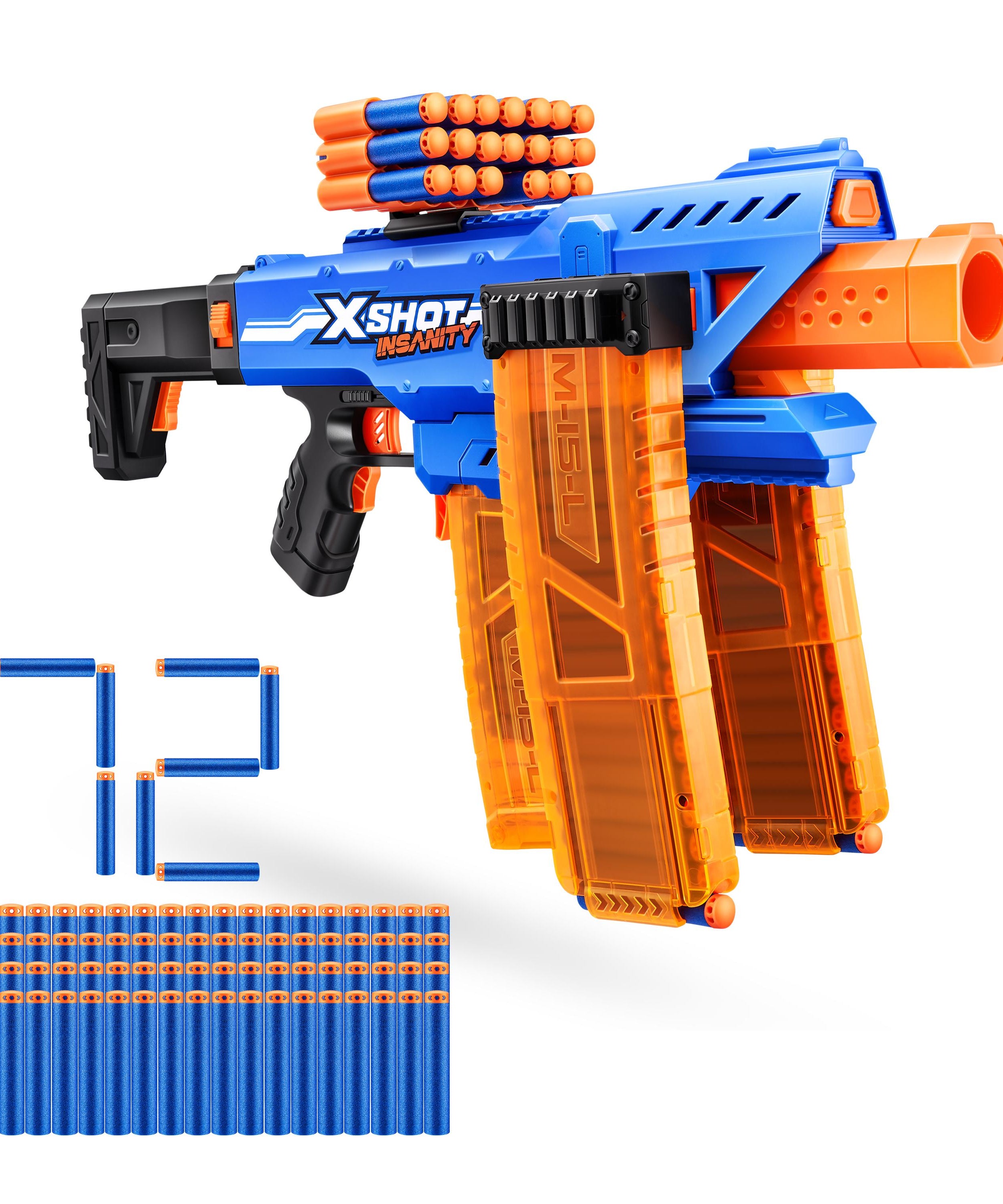 X Shot Insanity Motorised Clip Blaster, High Power Toy Gun for Boys, Age 8+