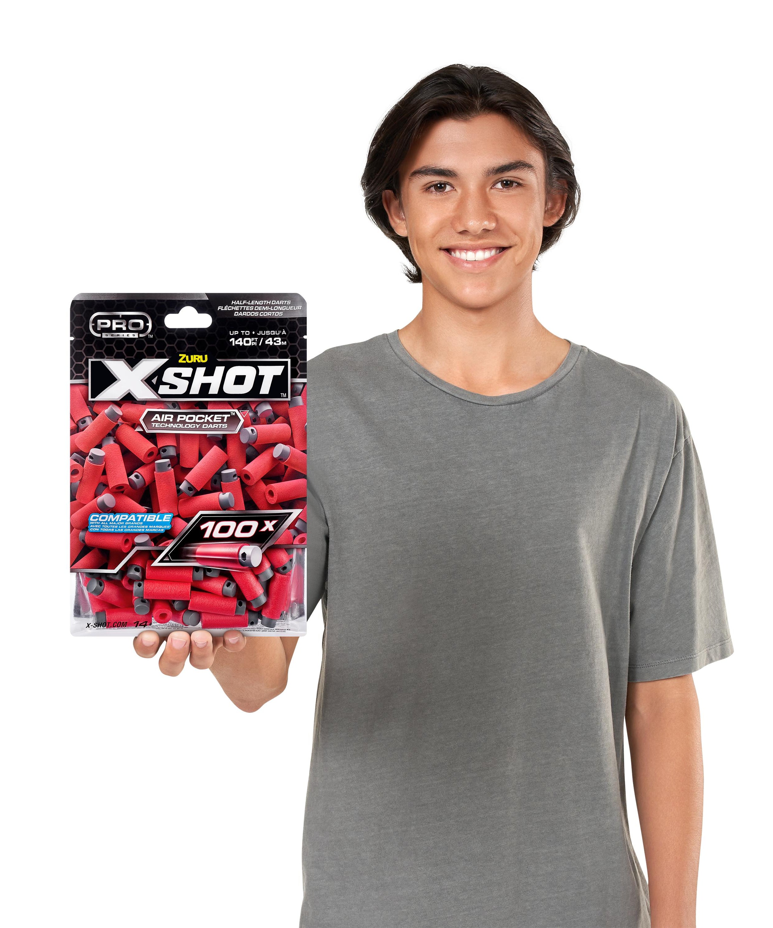 XSHOT Pro Series Half-Length Air Pocket Technology Foam Dart Refill, 100 Darts for Boys Age 14+