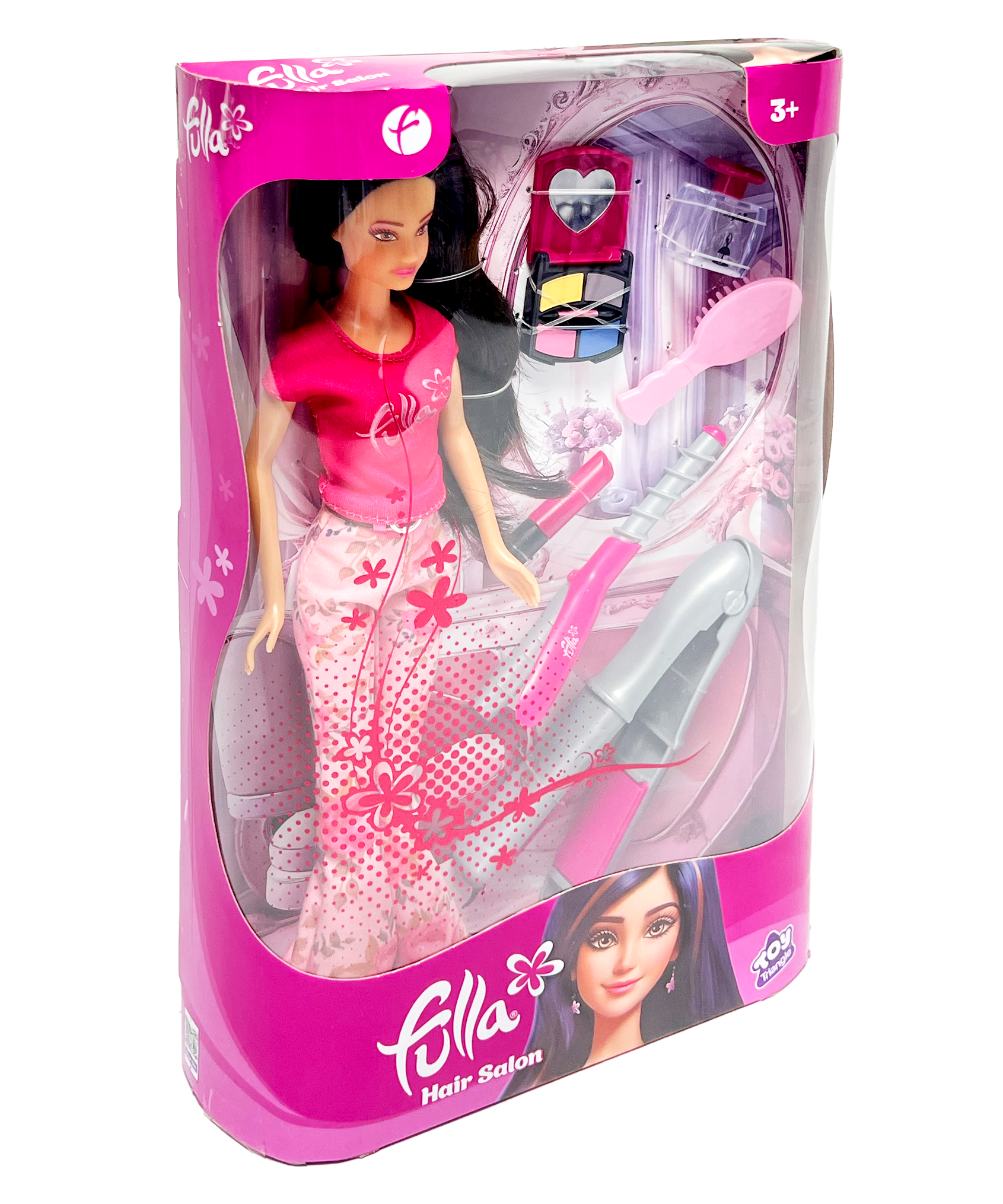 Fulla Hair Salon Doll Set – Fashion Doll with Comb, Lipstick, Perfume, Eyeshadow & Hair Clip for Creative Beauty Role Play for Girls, Age 3+