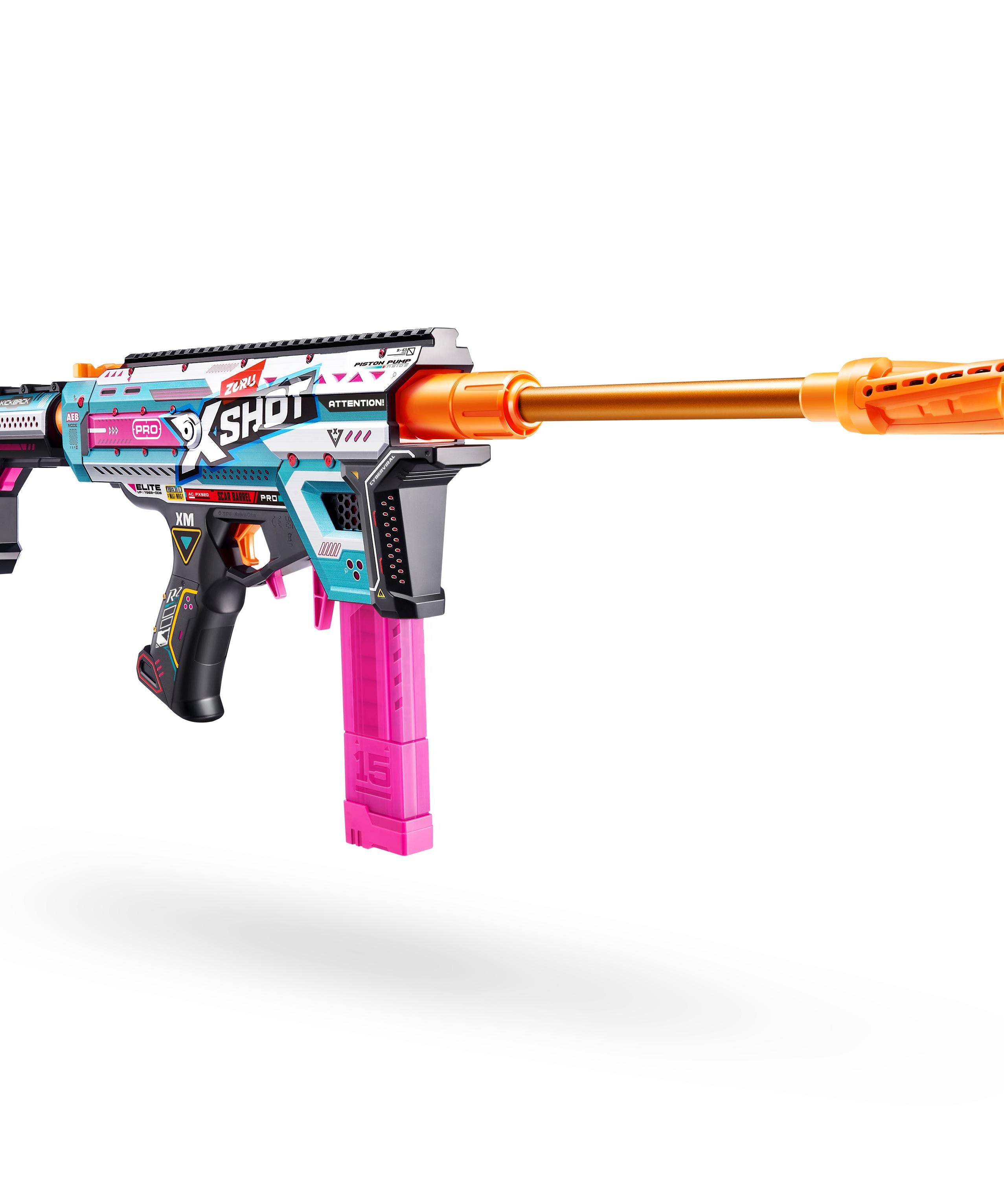 XSHOT Pro Motorized Blaster S1 AEB Automatic Electric Dart Gun with Adjustable Shoulder Rest, Accuracy Pro Roller Scar, Semi/Full Auto, Shoots 160FPS, Air Pocket Technology Darts, Age 14+