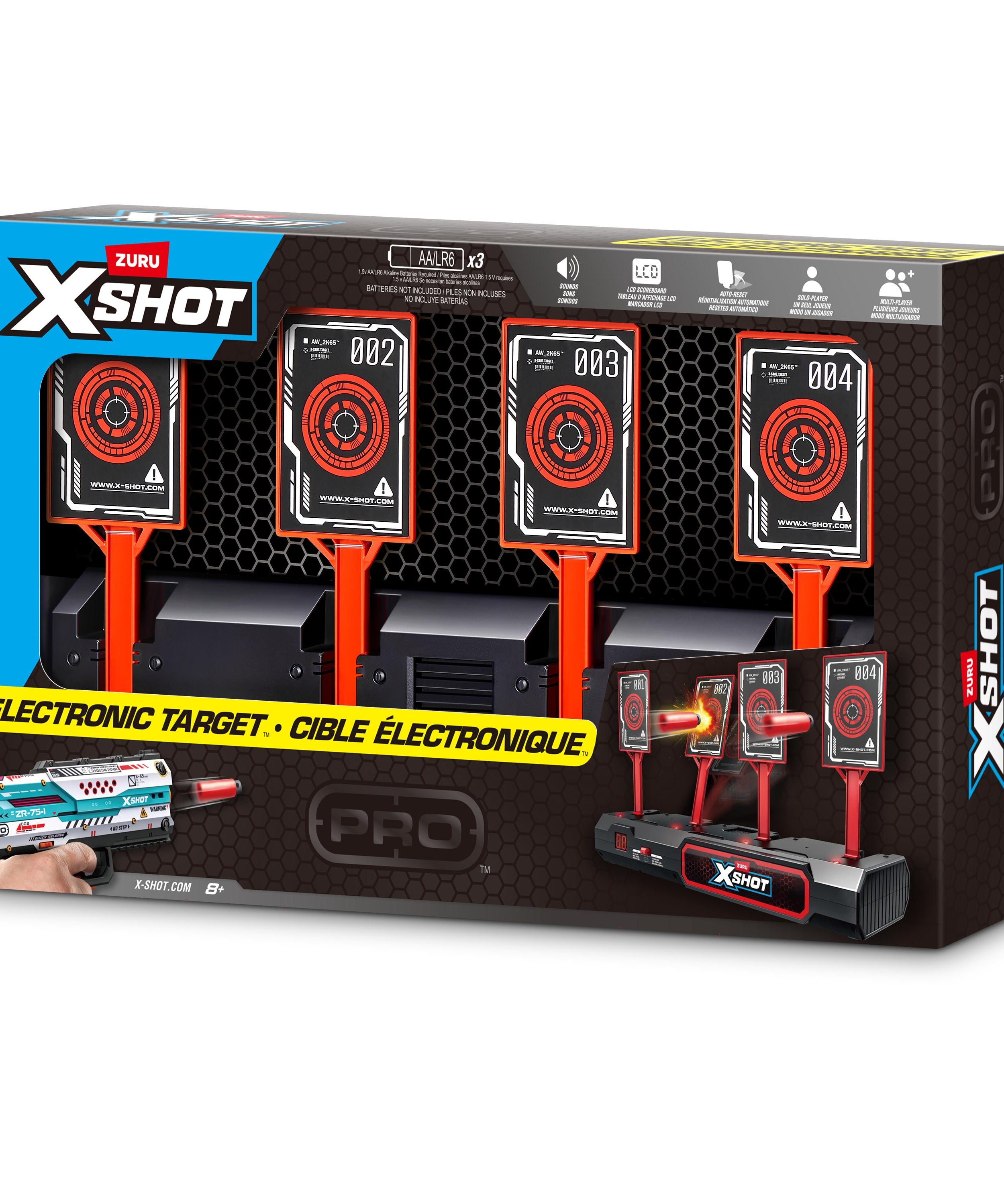 X-Shot Excel Interactive Electronic Target S1 with Auto Reset, Dynamic Sound Effects, Portable Indoor and Outdoor Dart Blaster Toy Game for Kids Age 8 and Up