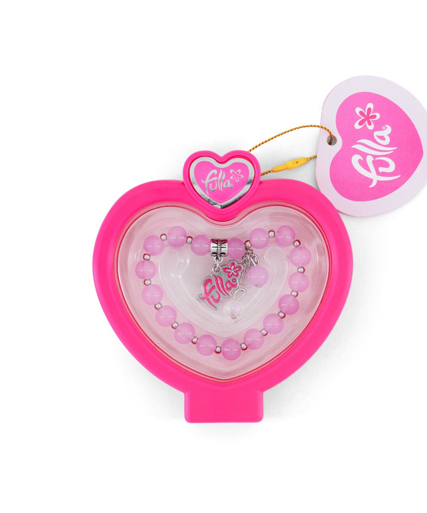 Fulla Little Charmers Bracelet Set for Girls Ages 3+, 4 Stylish Beaded Designs with Metal Heart Charm in Cute Case, Colorful Fashion Jewelry Accessory for Creative Play