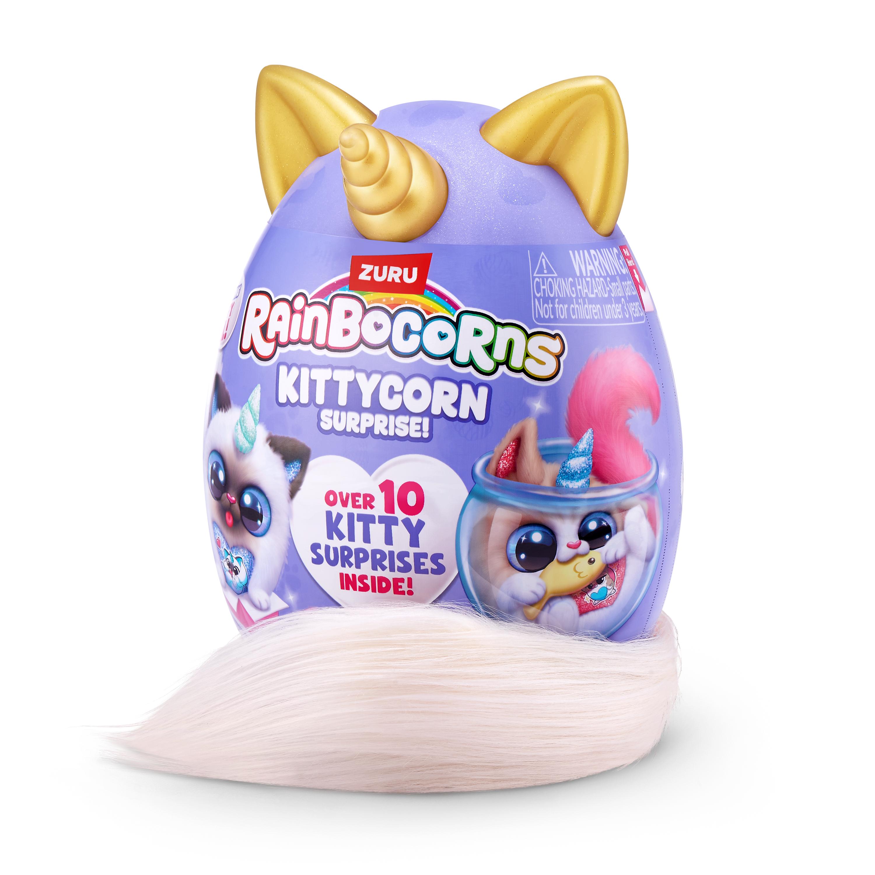 Rainbocorns Kittycorn Surprise S9 Collectible Plush Toy Set, 10+ Magical Surprises, Soft Plush Kittens with Fluffy Tails, Interactive Play for Girls Age 3+