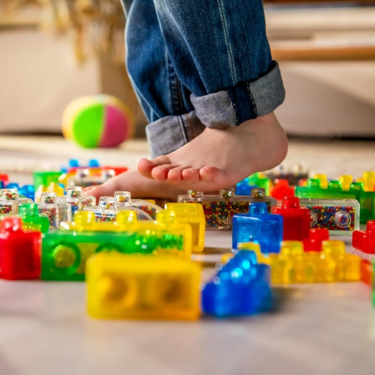 Goliath Jelly Blox Newbie Kit 12 Pieces, Soft Sensory Building Blocks for Toddlers, Squishy Stretchable Educational Toys, Mixed Colors, Developmental Fine Motor Playset, Ages 2+