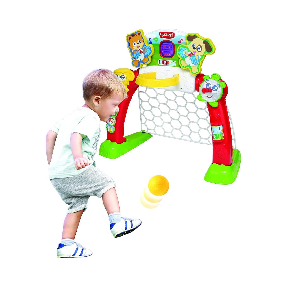 Winfun 4-in-1 Sports Center Toddler Activity Playset, Soccer, Basketball, Bowling & Golf with LED Scoreboard, Lights & Sound, For Toddlers 18+ Months