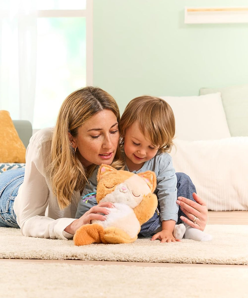 VTech Baby Calming Purrs Kitten Soft Plush Soothing Toy with Breathing Motion, Lights, Melodies, White Noise & Nature Sounds, Interactive Comfort Toy for Babies 0+ Months