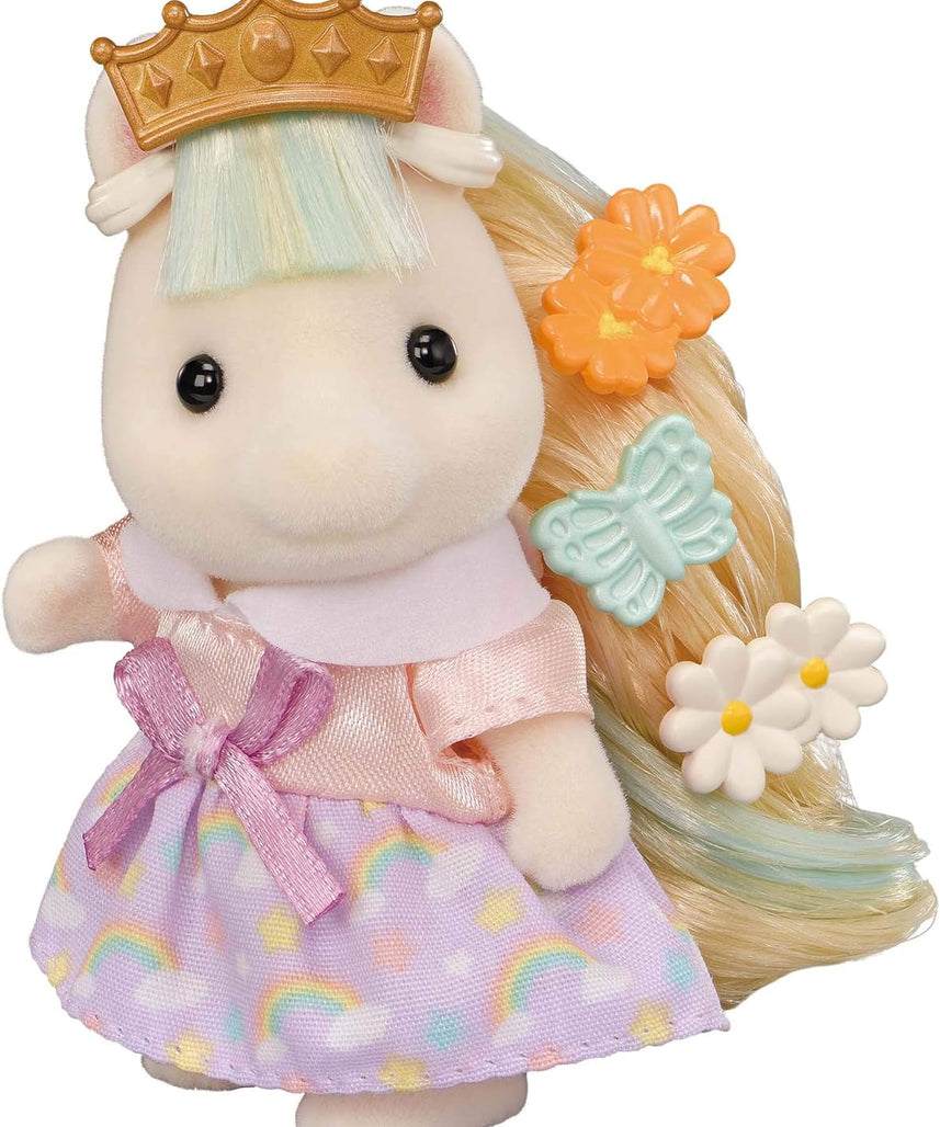 Sylvanian Families Pony's Stylish Hair Salon Set (5642) – 2-Story Salon with Sally Pony Figure, Hair Accessories, Styling Book, Dresser & Shampoo Basin – Educational Role-Playing Toy for Ages 3+