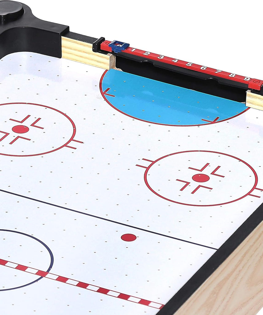 Ambassador 27 Inch Wood Tabletop Air Hockey Game with Legs for Kids 6+ Years, 2 Player Arcade Style Air Hockey Table