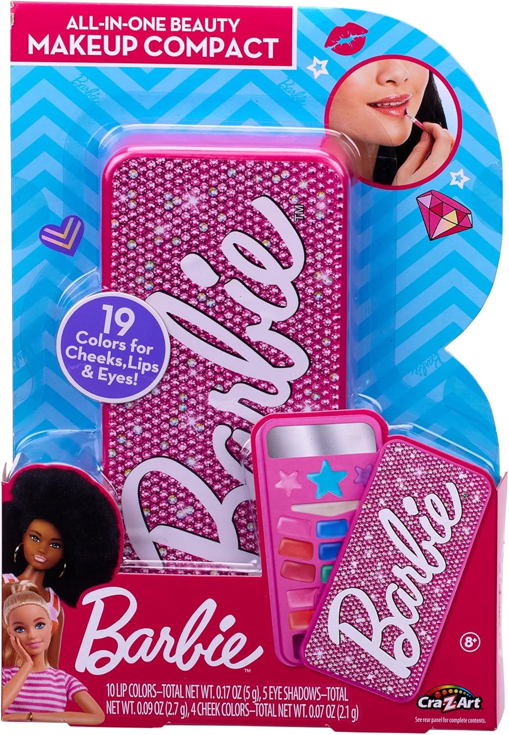 Barbie Call Me Pretty Beauty Compact Makeup Playset for Kids Ages 8 and Up