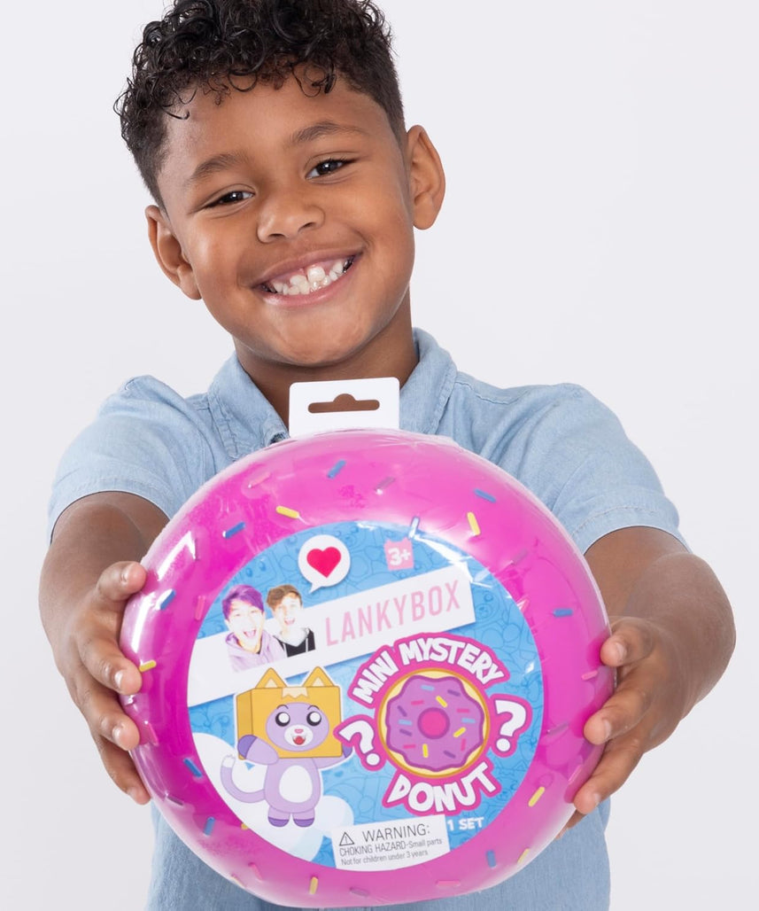 LankyBox Mini Mystery Donut Collectible Toy with 2 Mystery Figures, Mystery Squishy, Stickers, Official YouTube Channel Merch for Kids 3+
