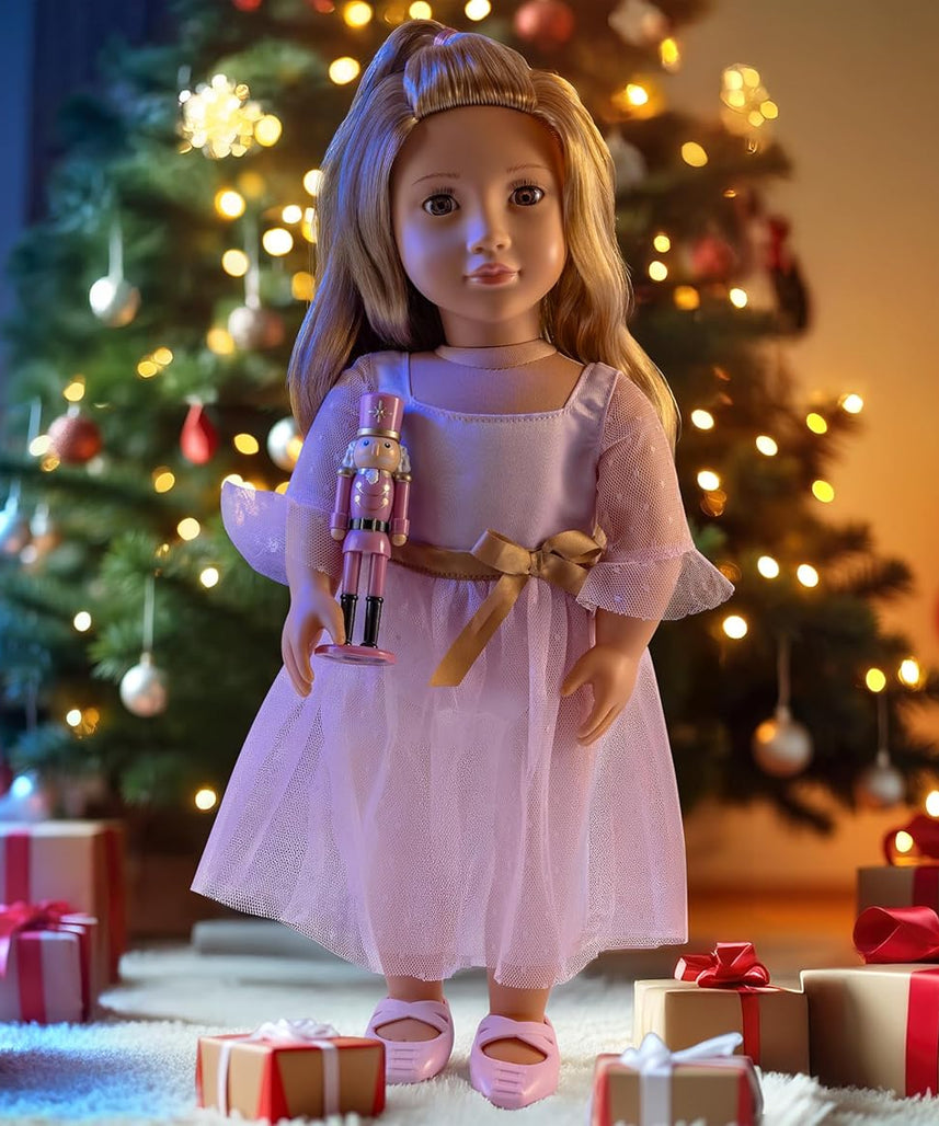 Our Generation Natasha Doll with Pink Dress and Nutcracker, Multicolor
