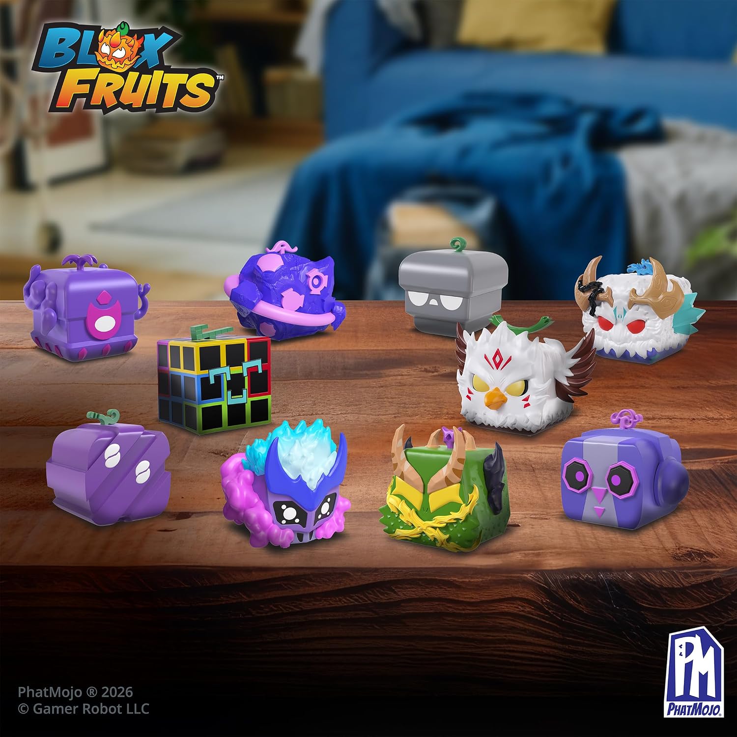 Blox Fruits Series 3 Mystery Minifigure 4-Pack, 4 Surprise Collectible Figures with Exclusive DLC Code, 10 Fruit Forms to Collect, Official Blox Fruits Merchandise, 6+ Years