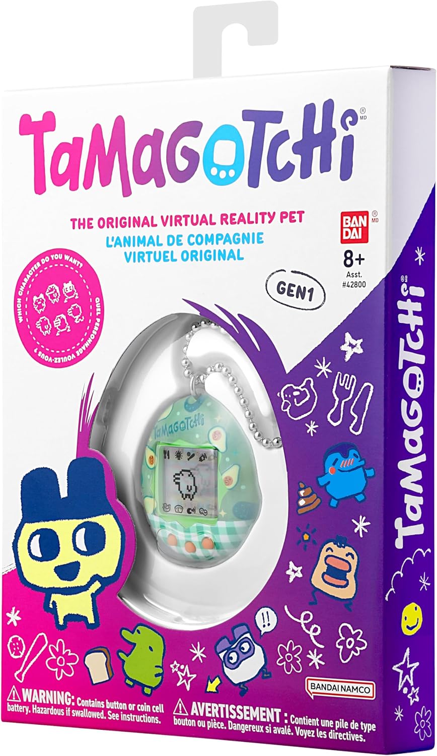 BANDAI, Tamagotchi Virtual Pet Original Avocado Mix Multicolor 46162, Electronic Toy for Over 8 Years Your Favorite Electronic Pet with New Designs to Collect