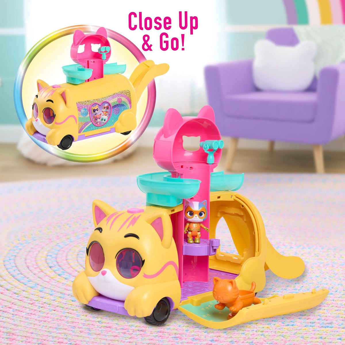 Just Play SuperKitties Mobile Headquarters Playset, 13-Inch Interactive Vehicle, Ages 3+