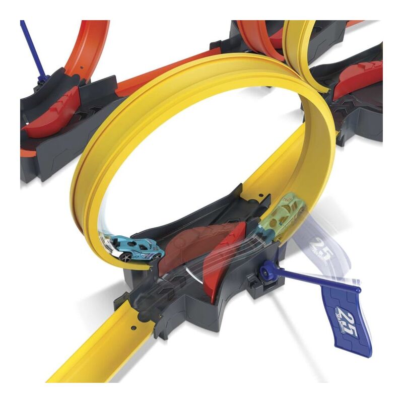 مجموعة سباقات هوت ويلز أكشن متعددة الحلقات، مجموعة مسارات مع مركبة هوت ويلز واحدة، 5 حلقات، سباق فردي أو فردي، ألعاب أطفال من سن 4 إلى 10 سنوات