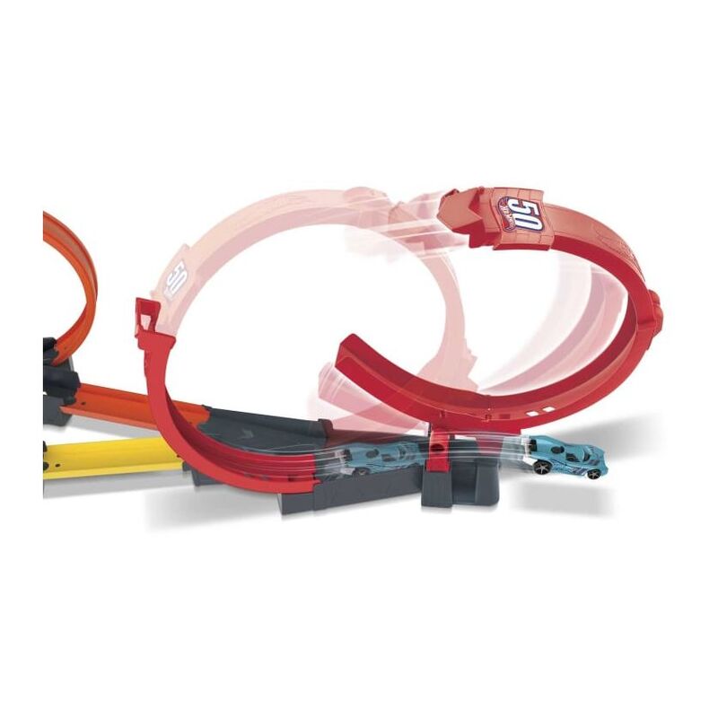 مجموعة سباقات هوت ويلز أكشن متعددة الحلقات، مجموعة مسارات مع مركبة هوت ويلز واحدة، 5 حلقات، سباق فردي أو فردي، ألعاب أطفال من سن 4 إلى 10 سنوات