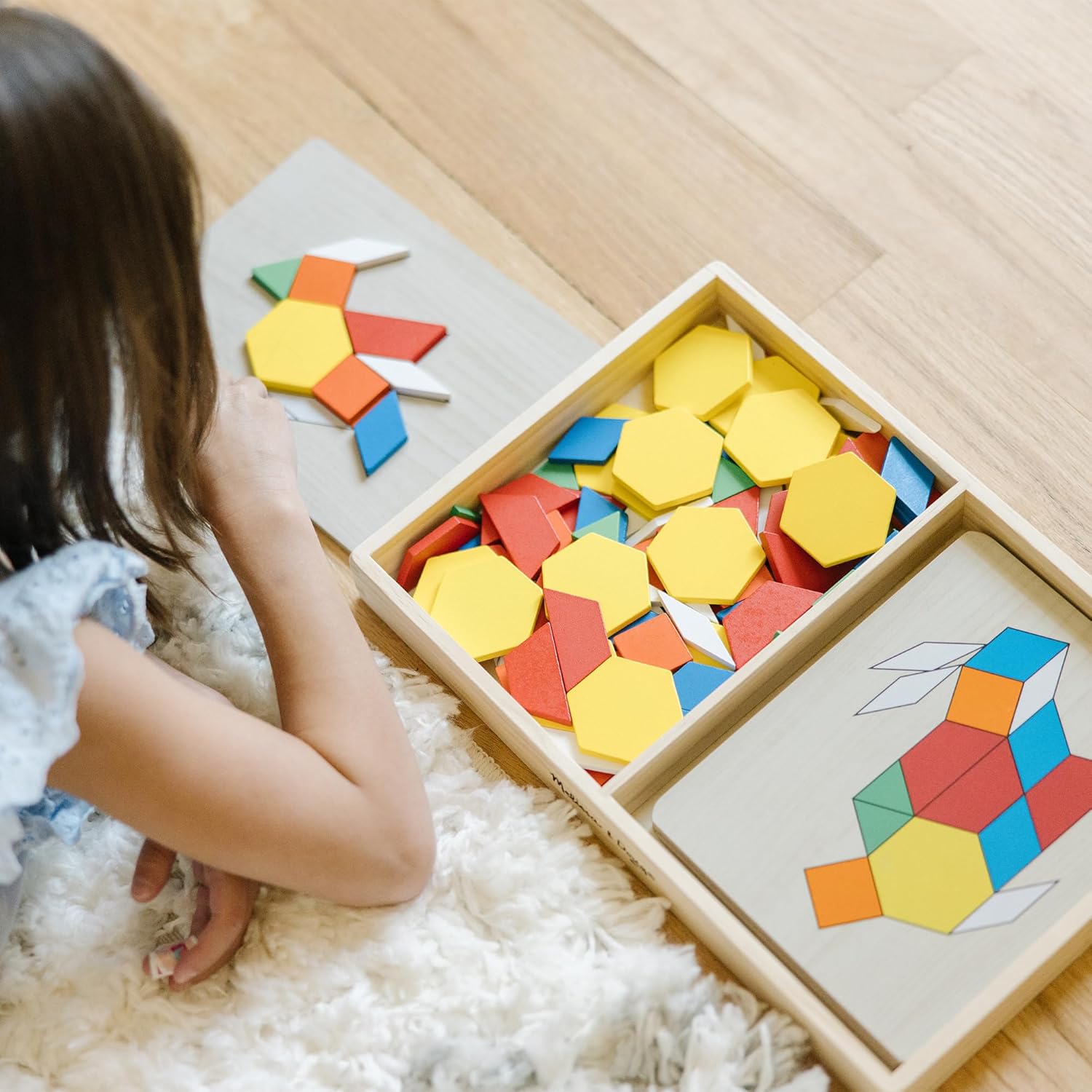 Viga Pattern Board & Block, 120 Piece Geometric Block Puzzle, Montessori Wooden Toy, Develops Sensory, Cognitive & Fine Motor Skills, Non-Toxic & Eco-friendly Kids Educational Toy, 3Y+