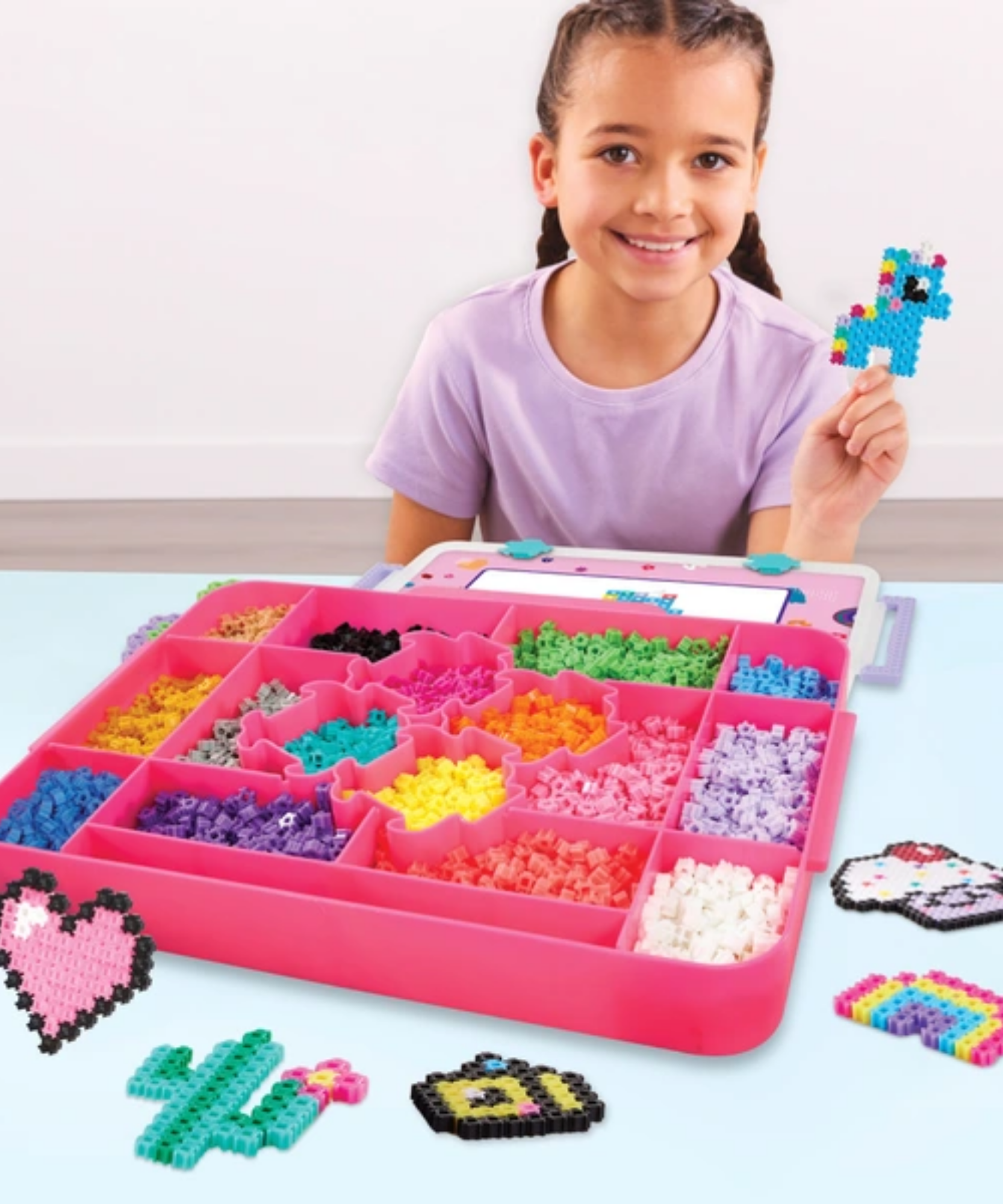 Character Options Simbrix Connect & Wow Maker Studio Pink with 4000+ brix, 2D & 3D Pixel Arts and Crafts Construction Toy, Creative & Imaginative STEAM Building Toy for Boys & Girls Ages 5+