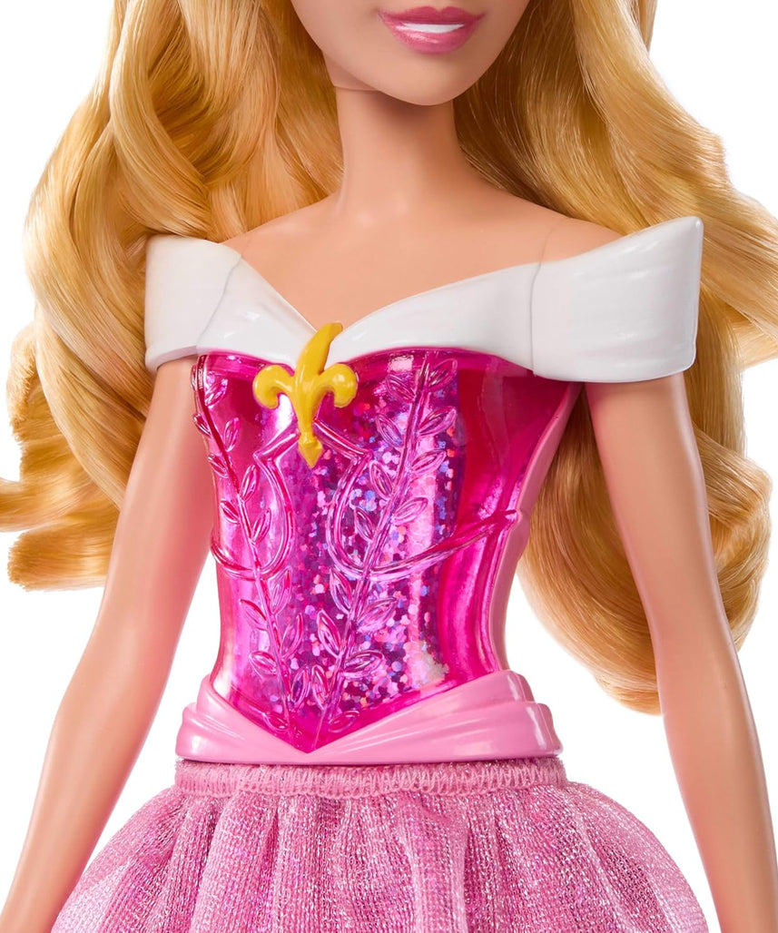 Disney Princess Aurora Sleeping Beauty Posable Fashion Doll with Sparkling Outfit, Accessories, and Royal Color Reveal Surprise – Gift for Kids, HLW09