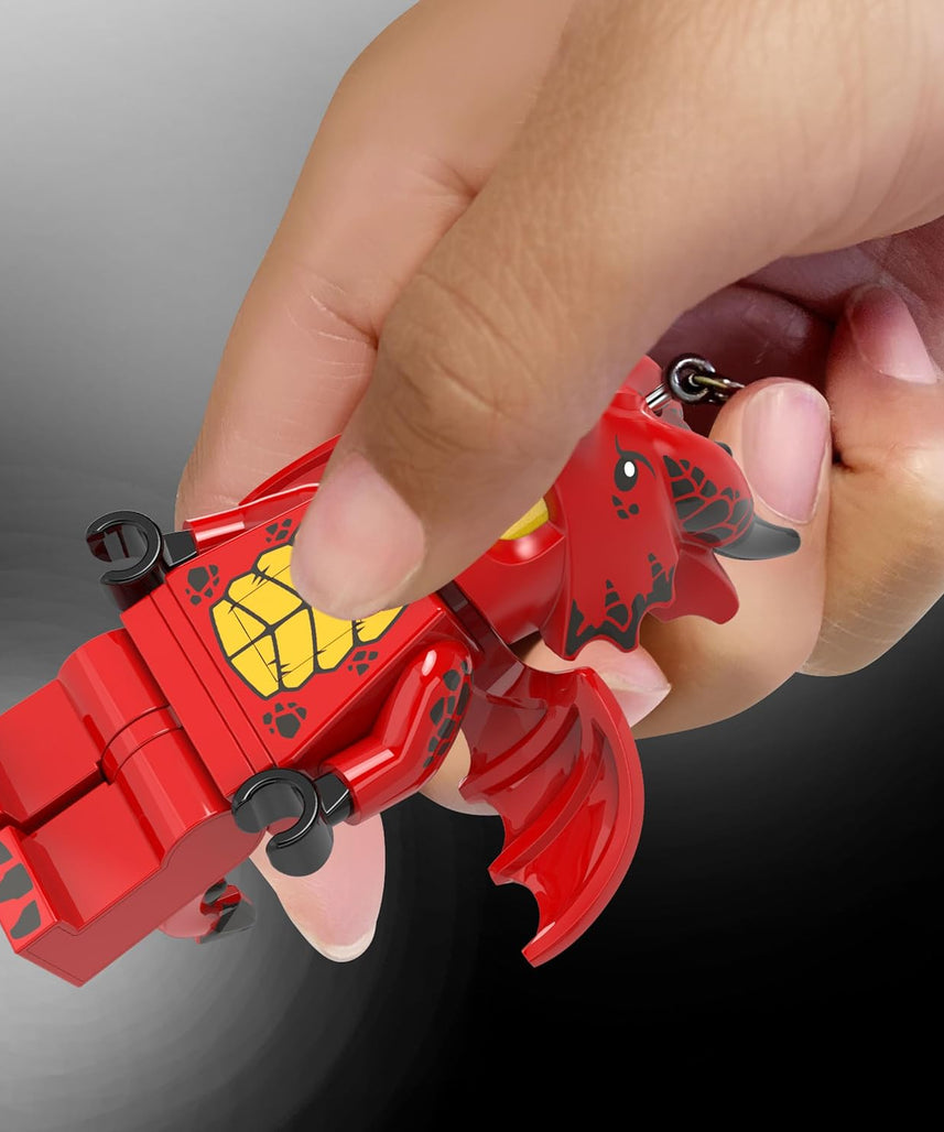 LEGO Minifigures Large 3 Inch Tall Figure Keychain Light - Dragon Suit Guy (KE196H), Red, Large - 3 inches tall