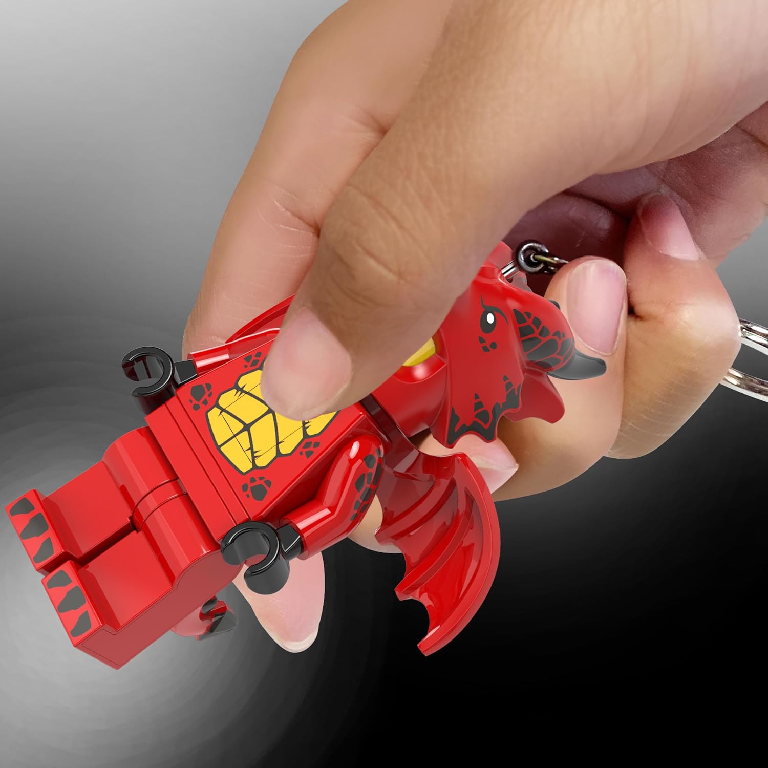 LEGO Minifigures Large 3 Inch Tall Figure Keychain Light - Dragon Suit Guy (KE196H), Red, Large - 3 inches tall