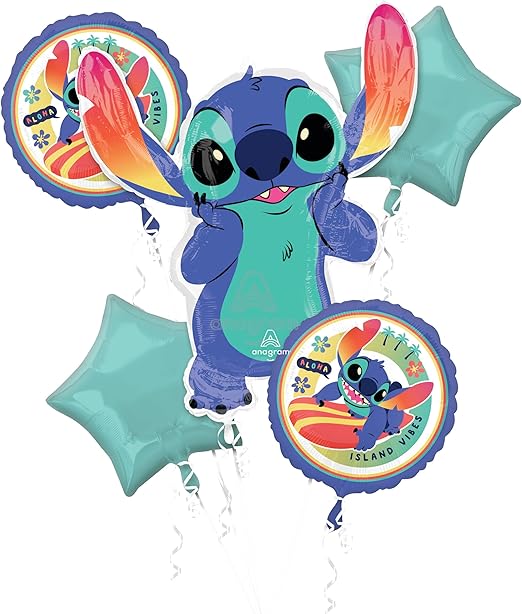 Anagram Stitch 5pc Foil Balloon Bouquet