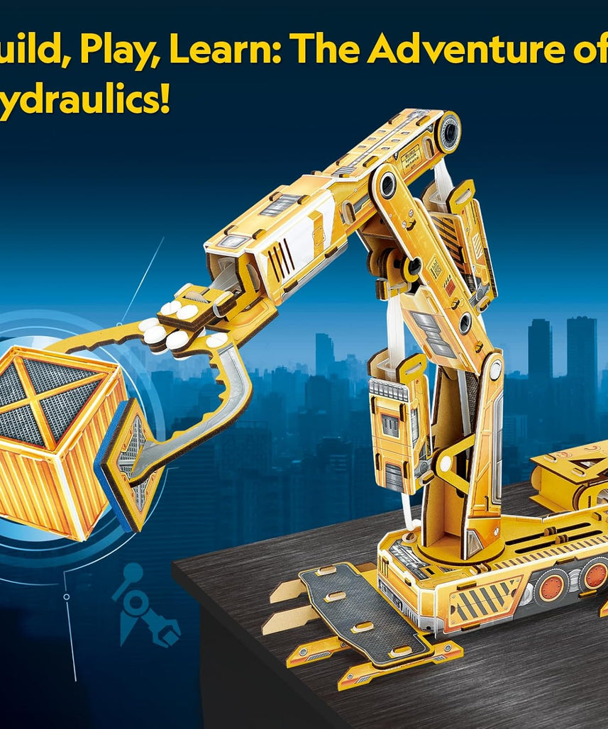 National Geographic Hydraulic Robot Arm Kit, STEM Educational Build and Learn Robot Toy for Kids 8+, DIY Mechanical Science Experiment Model with Hydraulic Pressure Learning