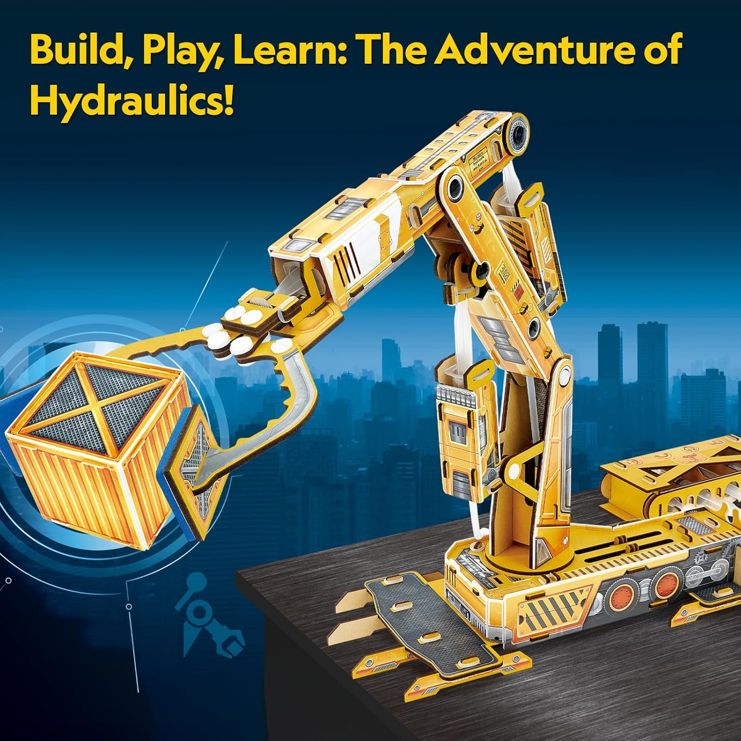 National Geographic Hydraulic Robot Arm Kit, STEM Educational Build and Learn Robot Toy for Kids 8+, DIY Mechanical Science Experiment Model with Hydraulic Pressure Learning