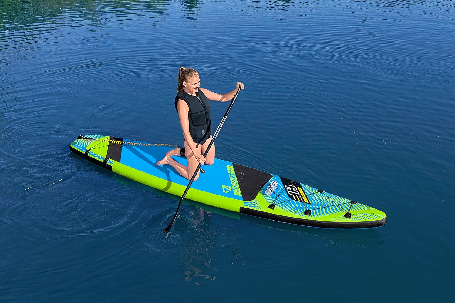 Bestway Hydro-Force Aqua Excursion Tech Inflatable Stand-Up Paddleboard Set with Paddle, Pump, Backpack & Leash – Adult 14+