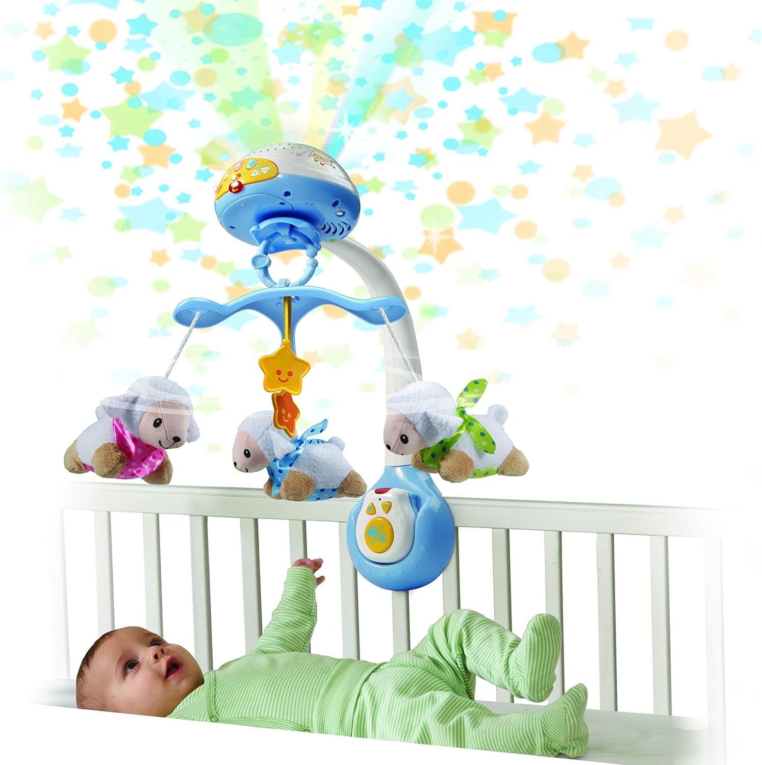 VTech Lullaby Lambs Mobile – Soothing Music & Lights for Baby, Detachable & Cot-Compatible