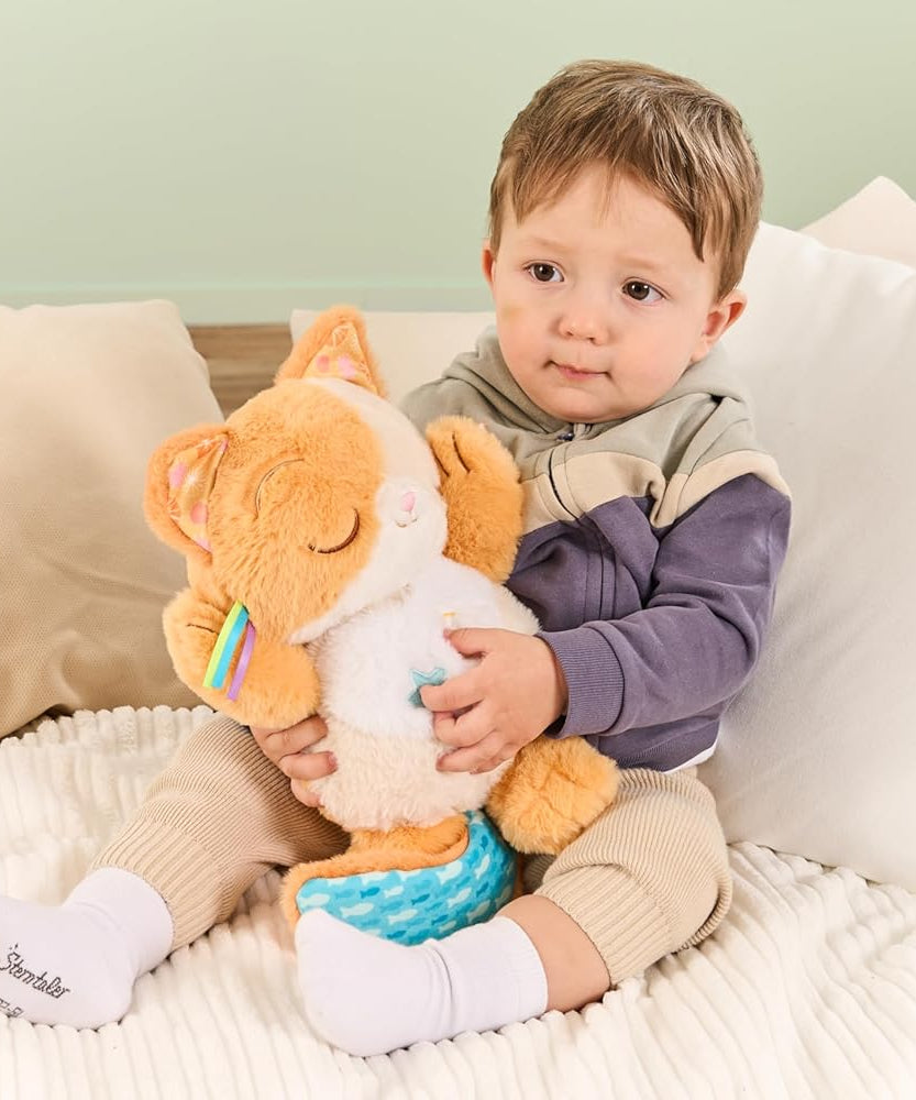 VTech Baby Calming Purrs Kitten Soft Plush Soothing Toy with Breathing Motion, Lights, Melodies, White Noise & Nature Sounds, Interactive Comfort Toy for Babies 0+ Months
