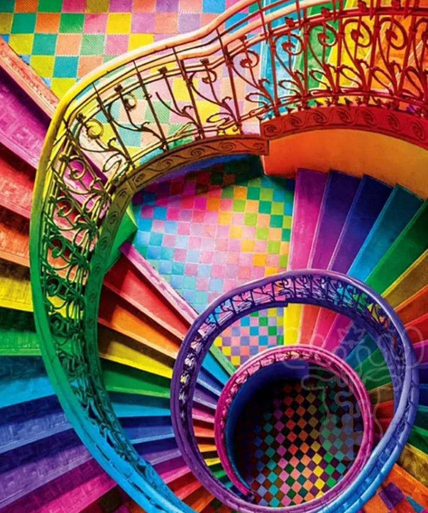 Clementoni Jigsaw Puzzle 500 pieces Colorboom Stairs, Puzzle for Adulta 14-99 Years, Compact box, Made in Italy, 35591