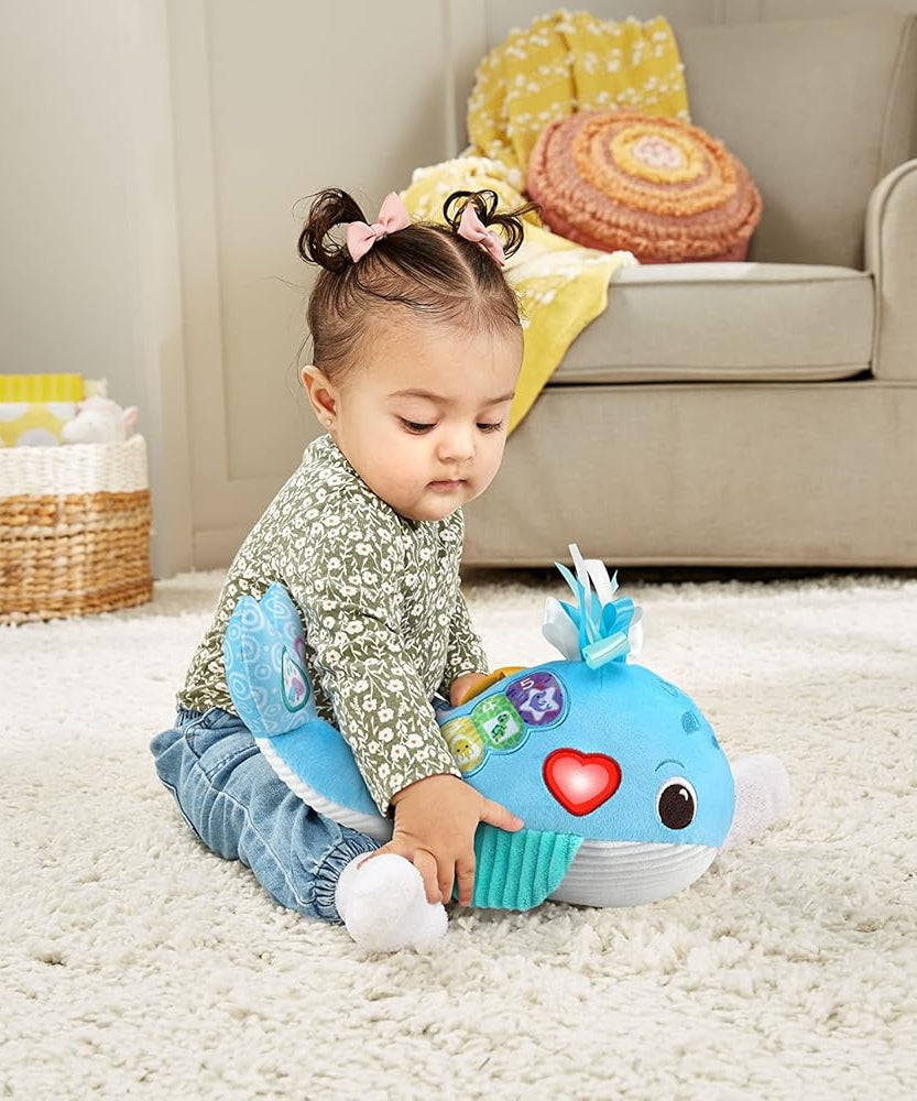 VTech Baby Snuggly Sounds Whale Interactive Sensory Toy with Lights Music and Textures for Infants 3 Months and Up