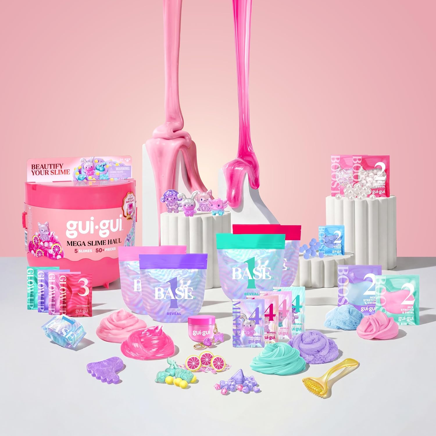 GUI GUI Season 2 MEGA Slime Haul, Ultimate Scented Slime Kit with Multiple Slime Varieties and Mix-In Accessories, DIY Sensory Play Set for Kids, Ages 4+