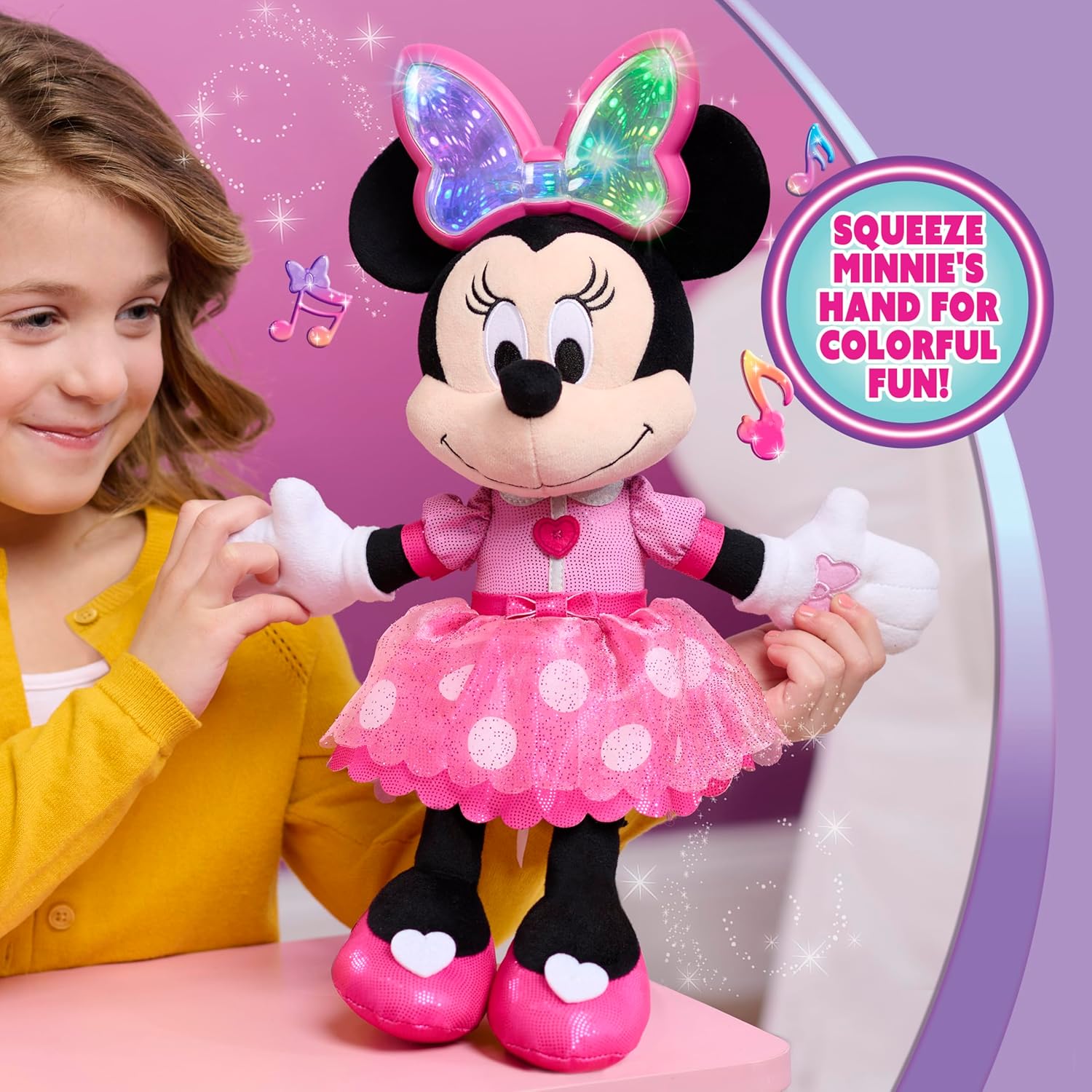 Just Play Minnie Mouse Colorfinity Feature Plush, Kids Toys for Ages 3 Up