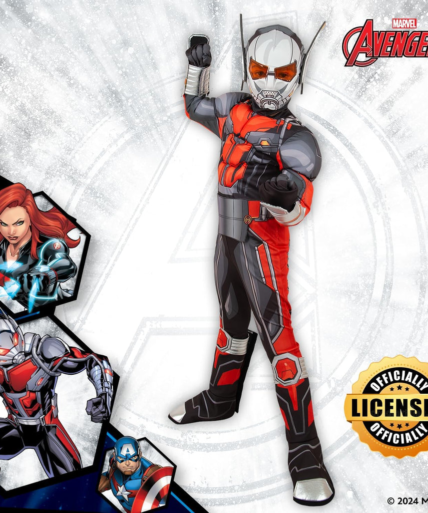 Party Centre Marvel Ant-Man Deluxe Costume, Superhero Cosplay Costume for Kids, Xlarge